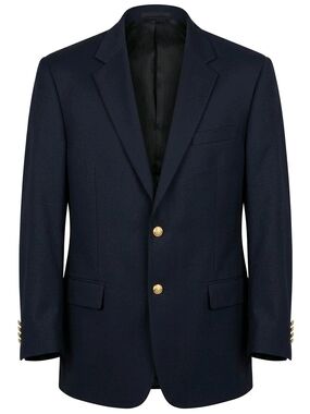 Joseph & Feiss Black Blazer 44L Wool with Gold Buttons (0972)